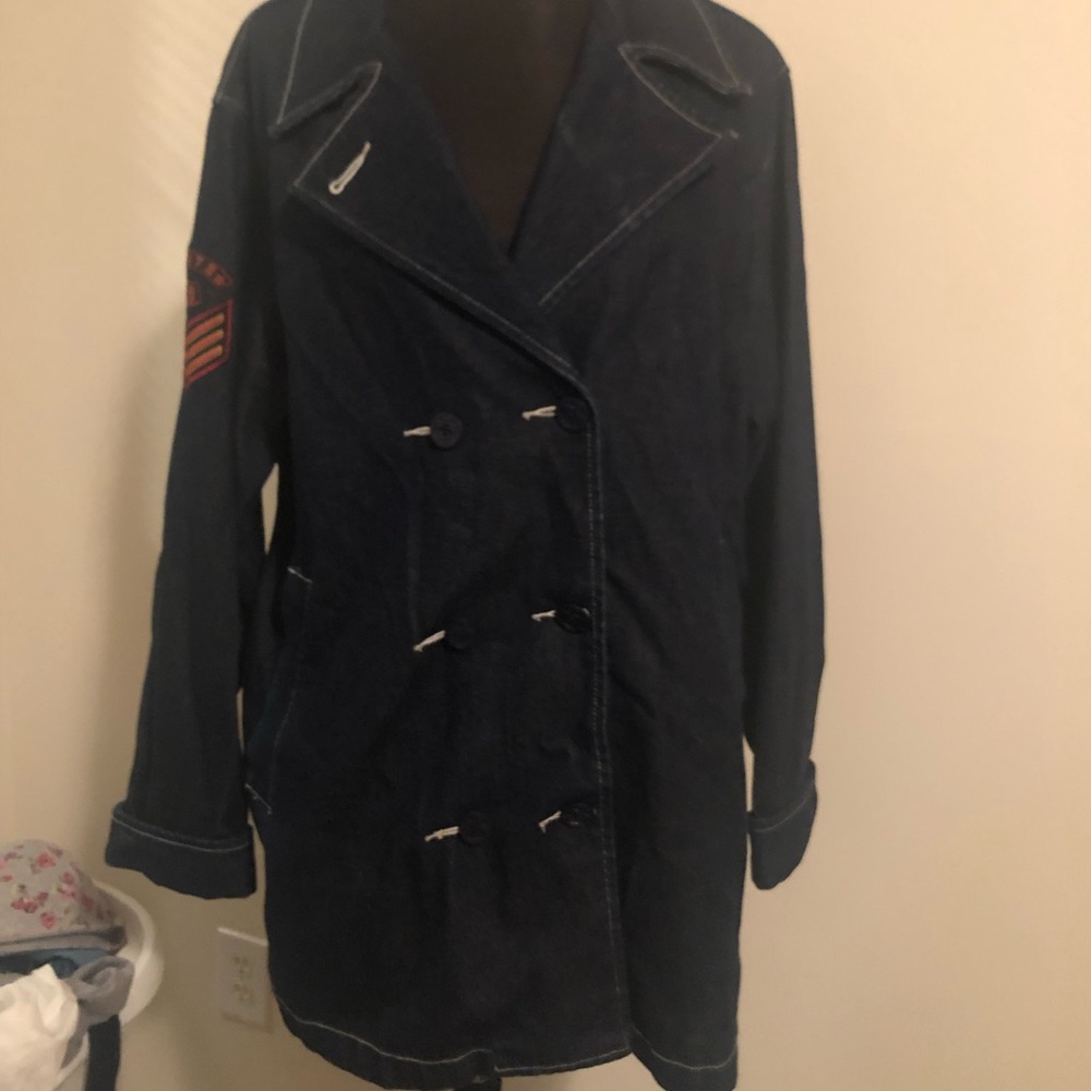 *Vintage* Route 66 Denim Double Breast Peacoat